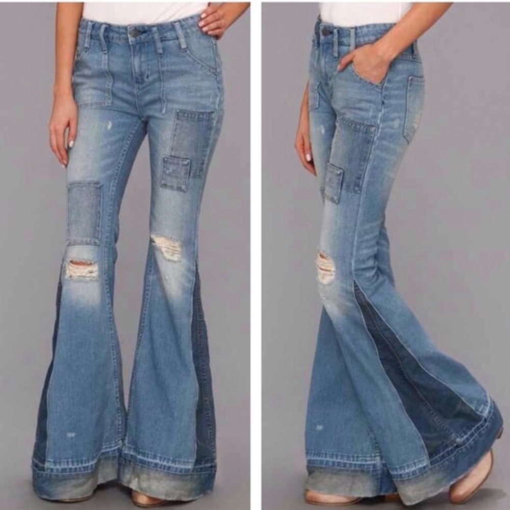 Free People Festy Bellbottom flare 27 distressed